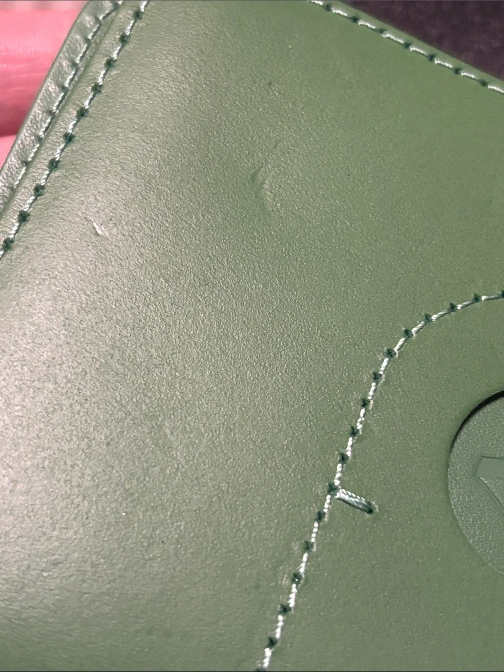 Avocado Green Leather Passport Holder With Area For‎ AirTag By ALLIVE